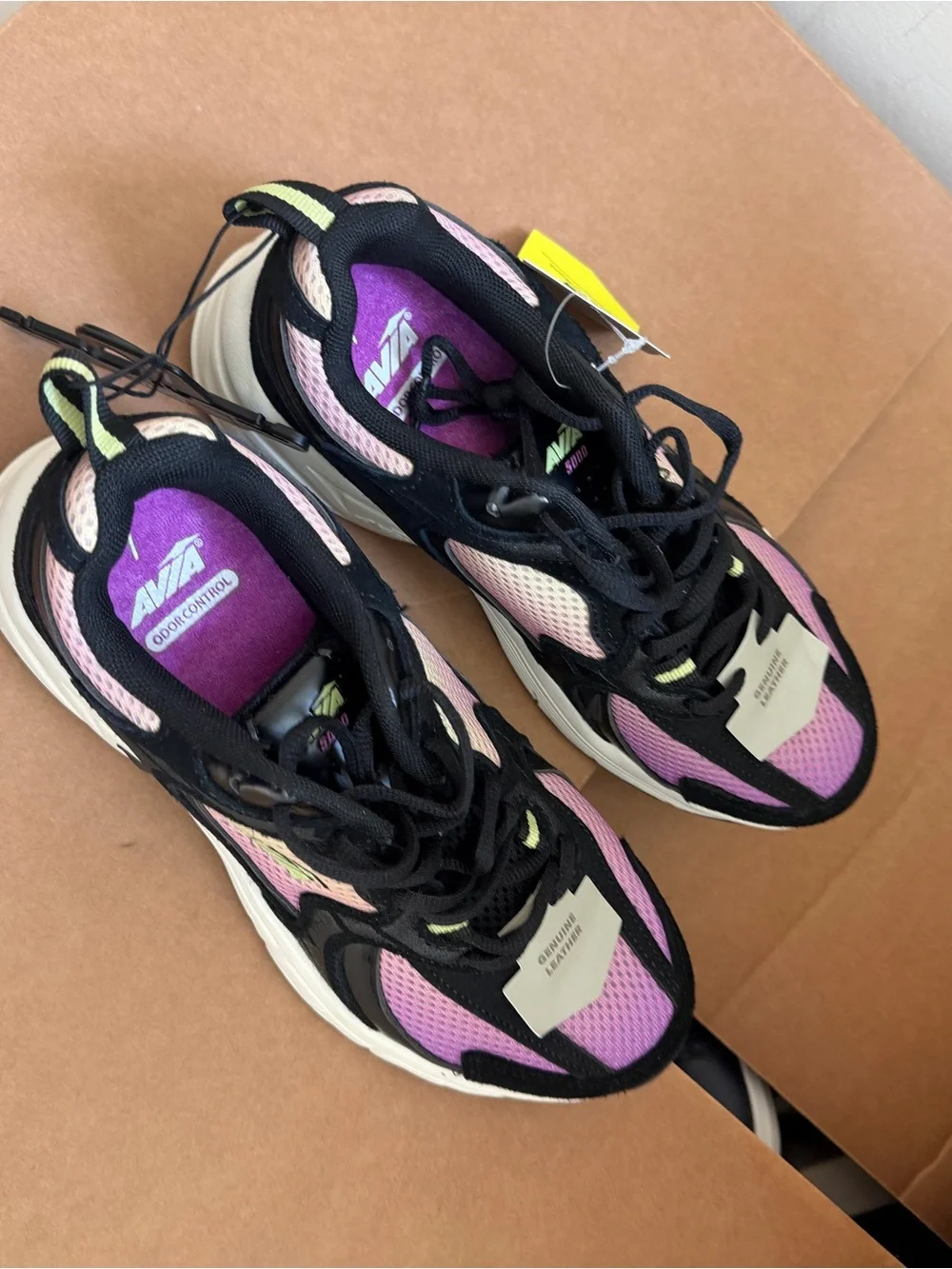 Avia Black Pink Purple Mesh Athletic Sneakers